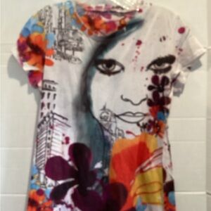 Ladies Love J Floral Graphic blouse size large